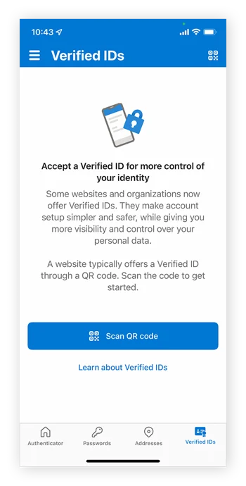 扫描 QR 码将 Google Authenticator与帐户连接。