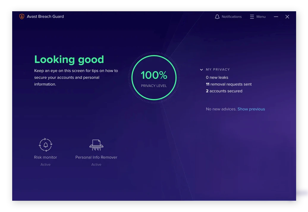 Avast BreachGuard的暗网监控工具