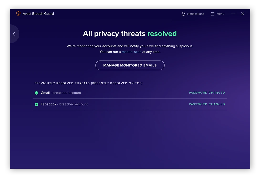 Avast BreachGuard的隐私报告